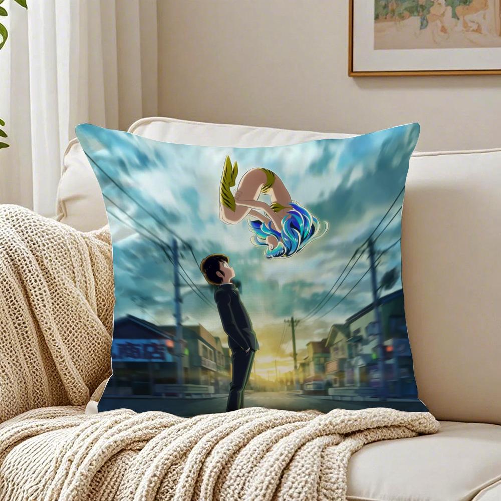 Classic Japanese Anime UUrusei Yatsura Cushion Cover Pillowcase Antidustmite living Room Sofa Decor Cushion Room