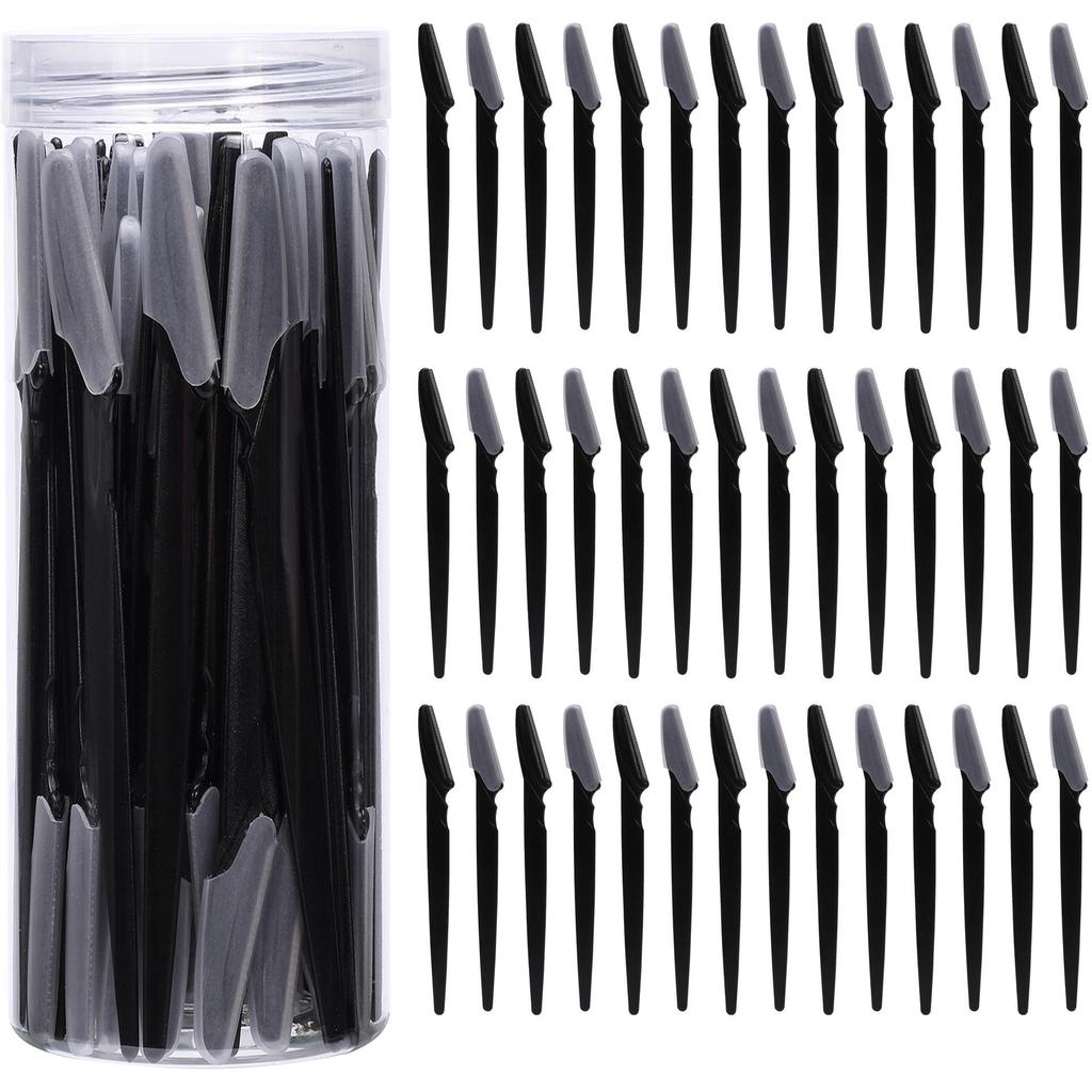66-Piece Anti-Scratch Eyebrow Razor Set with Safety Net for Beauty Salons