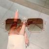 Ins Vintage Square Sunglasses for Men Women Fashion Retro Double Bridge Sun Glasses Eyewear Trendy Design UV400 Shades
