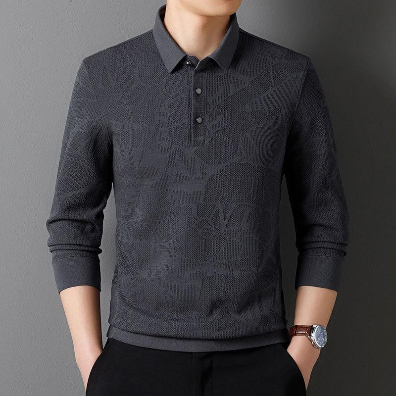 Весенний мужской вязаный свитер с длинными рукавами, высококачественный жаккардовый повседневный деловой свитер, новый национальный стиль, рубашка-поло