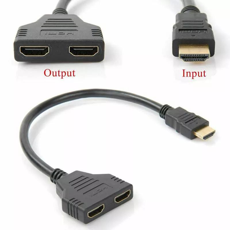 Hdmi 2 Dual Port Y Splitter 1080P Hdmi V1.4 Male To Double Female Adapter Cable