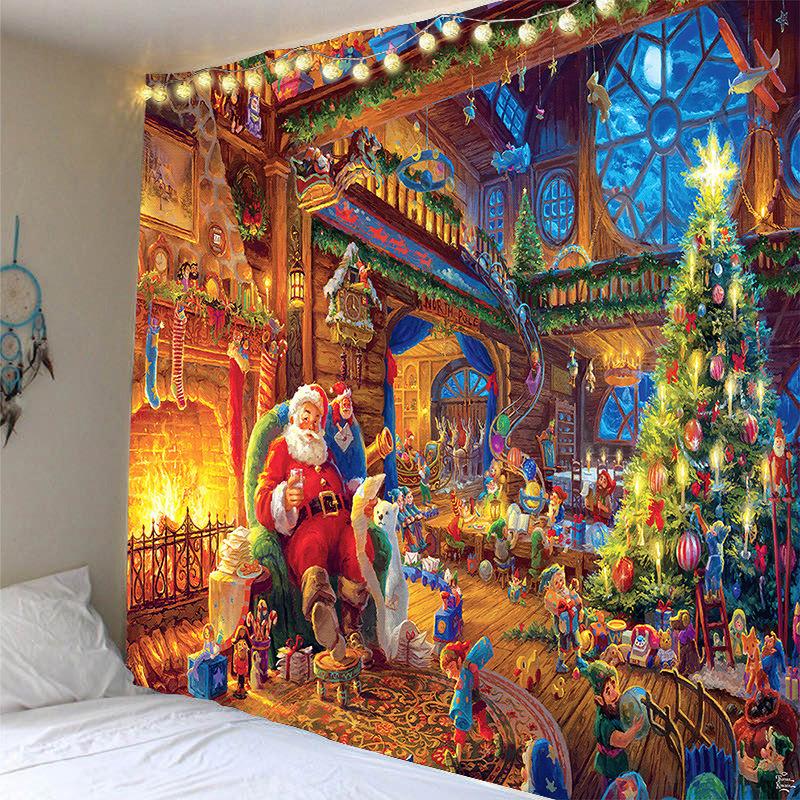 Новый рождественский гобелен с изображением лося, мультяшный рождественский орнамент, фон для спальни, настенное украшение, подвесной новогодний подарок, настенный