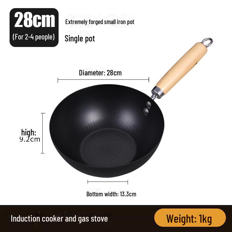 Мини-сковорода без покрытия диаметром 20 см для индукционных плит — компактная, легкая, идеальная для использования одним человеком