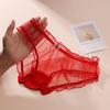 Breathable Sexy Lace Mesh Panties with Bowknot for Women