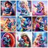 Princesses and Lilo Stitch 5D DIY Diamond Painting Mosaic Cartoon Art Cross Stitch Embroidery Home Decor Children's Gift