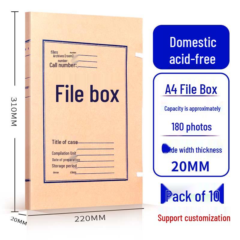 Kraft Paper Archive Box: Large Capacity, Custom Logo, Thickened Paper