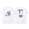 Двусторонняя футболка большого размера Лука Дончич Los Angeles Lakers №77, Графическая футболка со звездой НБА, Повседневный топ унисекс