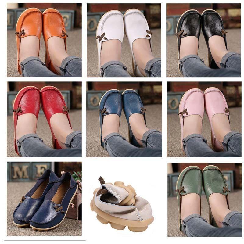 Premium Quality Women's Casual Loafers Driving Peas Moccasin Leather Flats Shoes