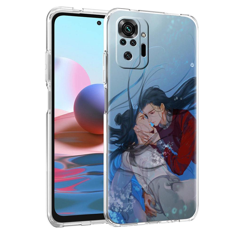 Silicone Cover For Xiaomi Redmi Note 10 9 Pro 9S 8 9C 7 8T 10S 9A 7A 8A K40 K20 Shockproof Soft Phone Case Style Tian Guan Ci Fu