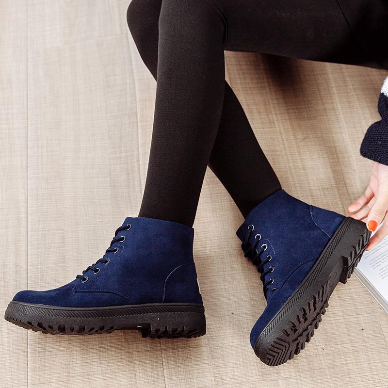 Весна Осень Замшевые Сапоги Женские Ботинки Туфли На Платформе Женские Модные Ботильоны Резиновые Сапоги На Шнуровке 2024