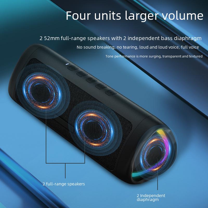 Портативный TWS-динамик Cerberus Bluetooth 5.3 с цветной подсветкой и HD-звонками, водонепроницаемый