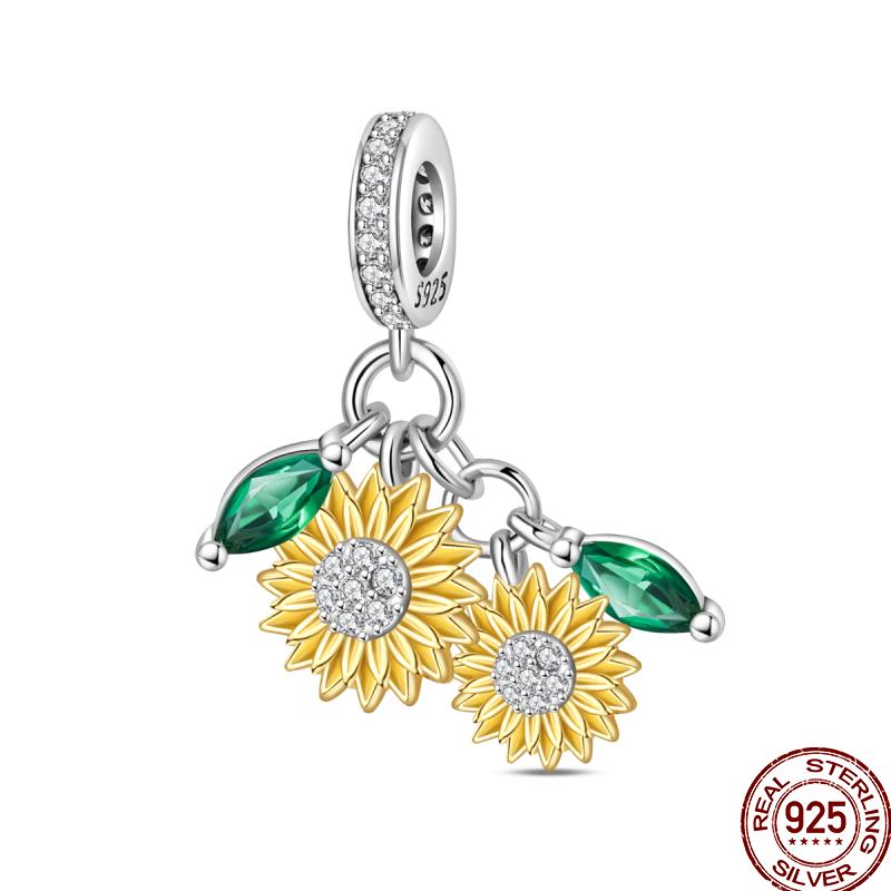 Весенняя коллекция бабочек Медный подсолнух Медведь Бабочка Цветные бусины Подходит для оригинального браслета 3 мм