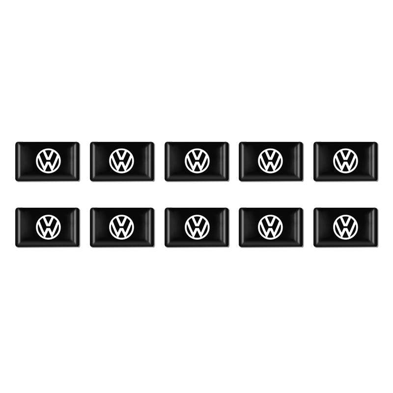 10Pcs 3D Styling Car Epoxy Emblem Stickers For Volkswagen VW Polo Golf GTI Magotan Tiguan Jetta MK6 MK8 Passat Decor Accessories zf6