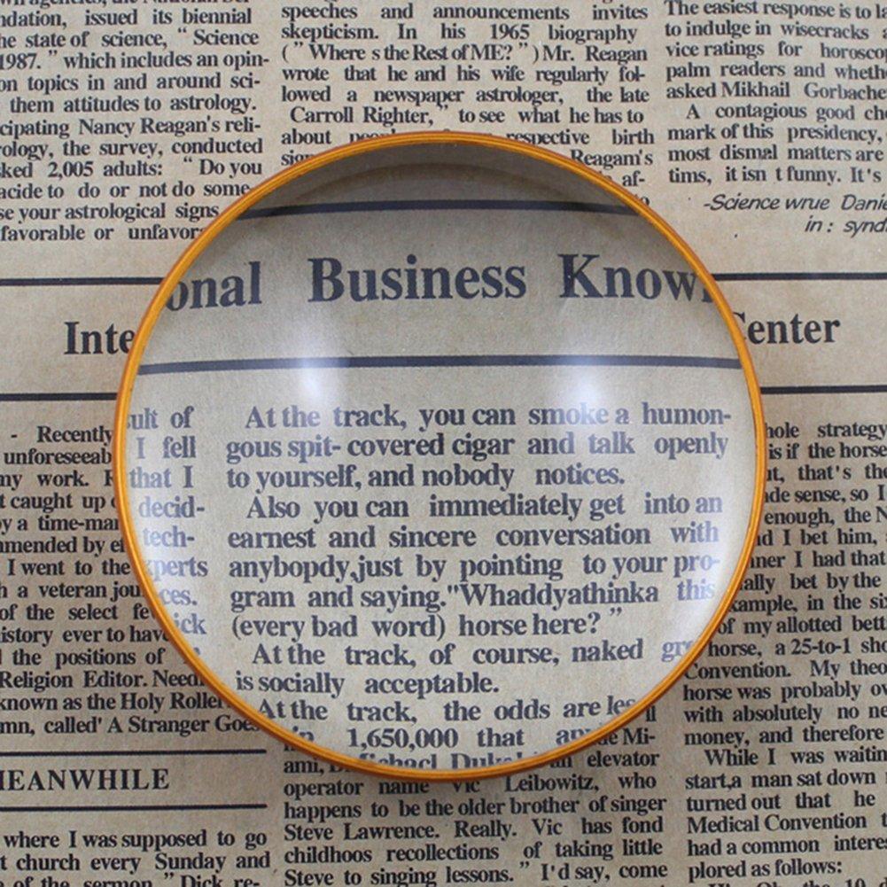 Увеличительная линза 4x 72 мм Полукруглая хрустальная настольная лупа для и стильного стола Празднование дня рождения Золотое стекло, Увеличение, Диаметр,