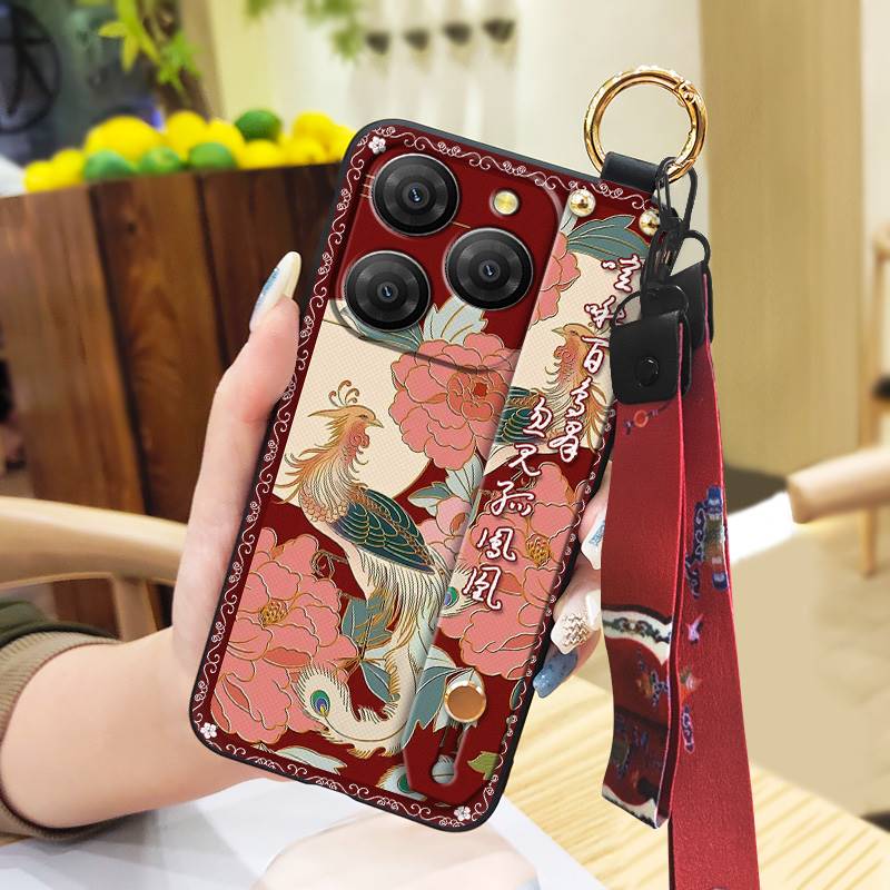 Противоударный чехол-браслет для телефона Blackview Shark9 5G, ремешок на запястье, подставка, мягкий чехол, задняя крышка, грязеотталкивающее кольцо