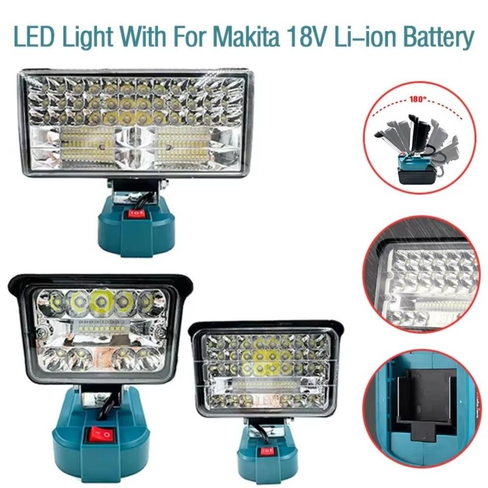 2 USB Charger LED Work Light 4/8 Inch Adjustable Levels Flashlight Night Lighting for Makita 18V Lithium Battery