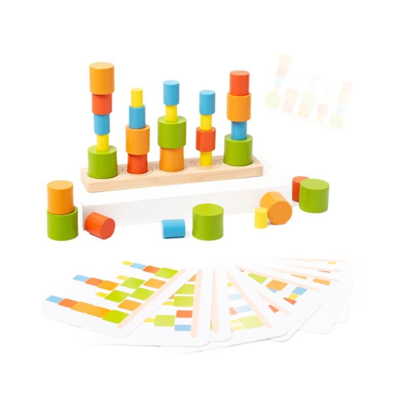 Children'S Cylinder Balance Stacking Music Stacking High Building Block Early Education Color Matching Parent-Child Educational Toys