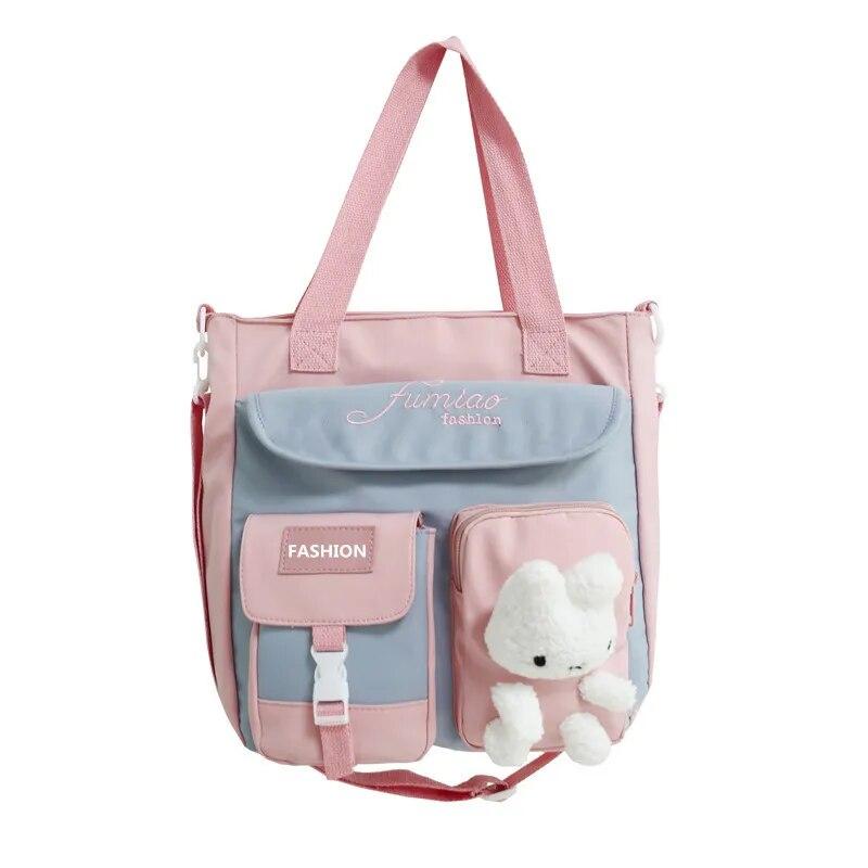 Женские школьные сумки-мессенджеры для женщин, сумки для девочек-подростков, парусиновая сумка с героями мультфильмов, водонепроницаемая нейлоновая сумка-тоут, сумки-ранцы