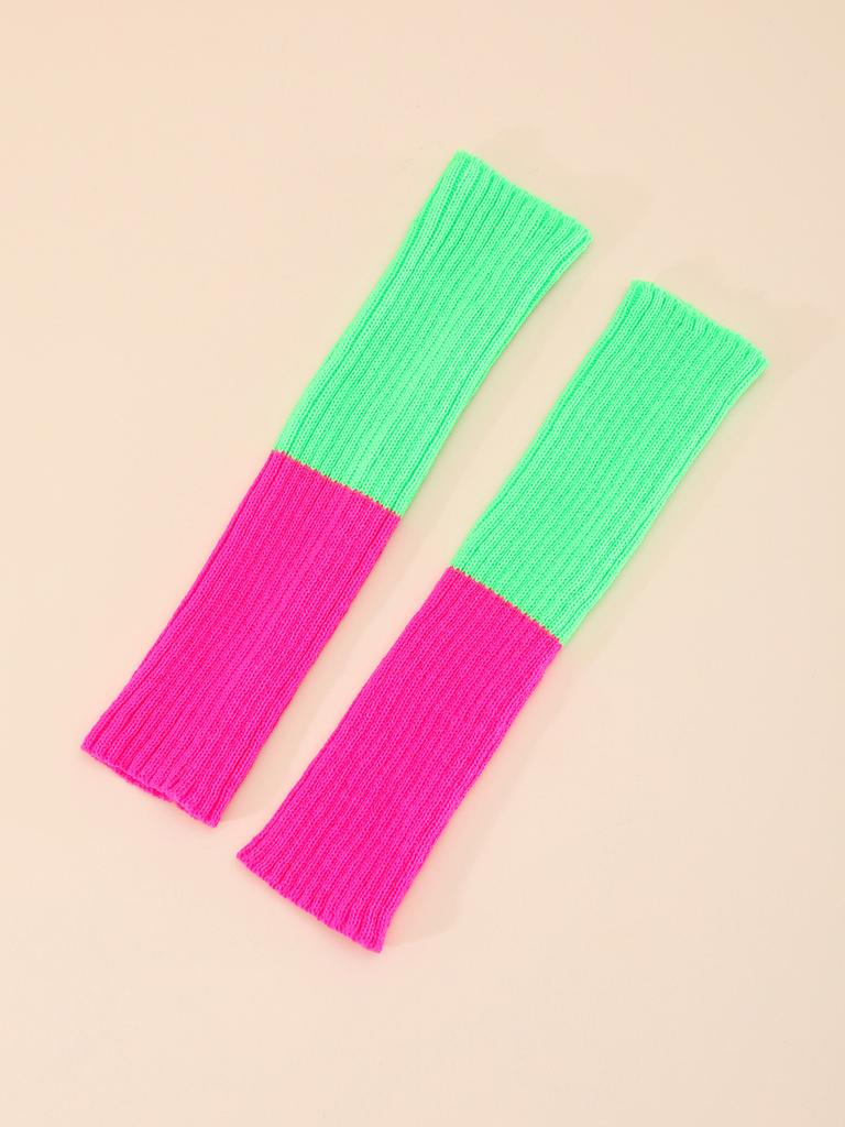 Sweet Woolen Knitted Socks Set Fluorescent Women's Leg Set Dressing Accessories Autumn/Winter Party Colored Socks Set