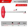 K Brand German T-Type Allen Wrench with Extended Flat Head 6-Point Screwdriver Handle, Extra Long Single Wrench