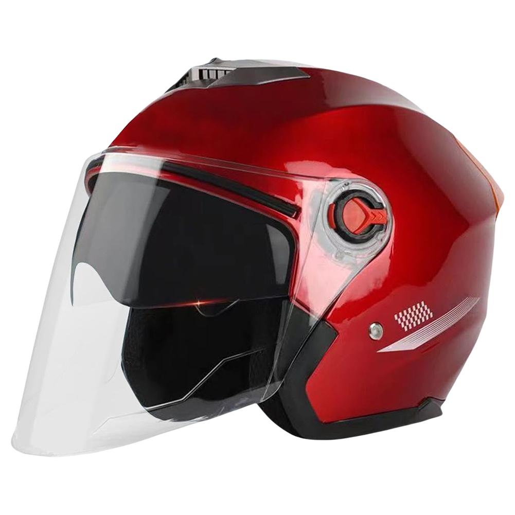 Открытый шлем для мотоцикла, всесезонный шлем для электроскутера с солнцезащитным козырьком, открытый шлем для мотоцикла для взрослых мужчин и женщин