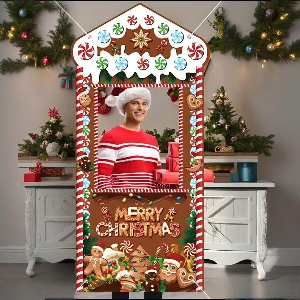 1pc90x180 Christmas Photo Booth Frame Background Banner Happy New Year Christmas Party Decoration Xmas Gifts Photo Shoot Props