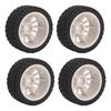 4Pcs 1 10 RC Car Tire Plastic Rim Rubber RC Car Wheel Tyre Replacement for TAMIYA TT01 TT02 XV01 White