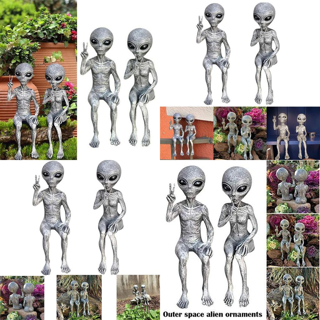 Outer Alien Space Garden Statue Figurine Ornaments Home Yard Decor Sculpture