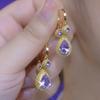 2024 Elegant Zircon Durian Earrings In Light Luxury Purple - Unique Design