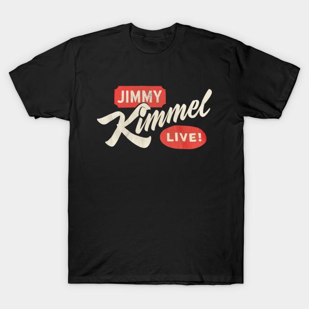 Men Black Print T-shirt Jimmy Kimmel Live Tall No-Cut Heat Transfer Print Cotton Tshirt