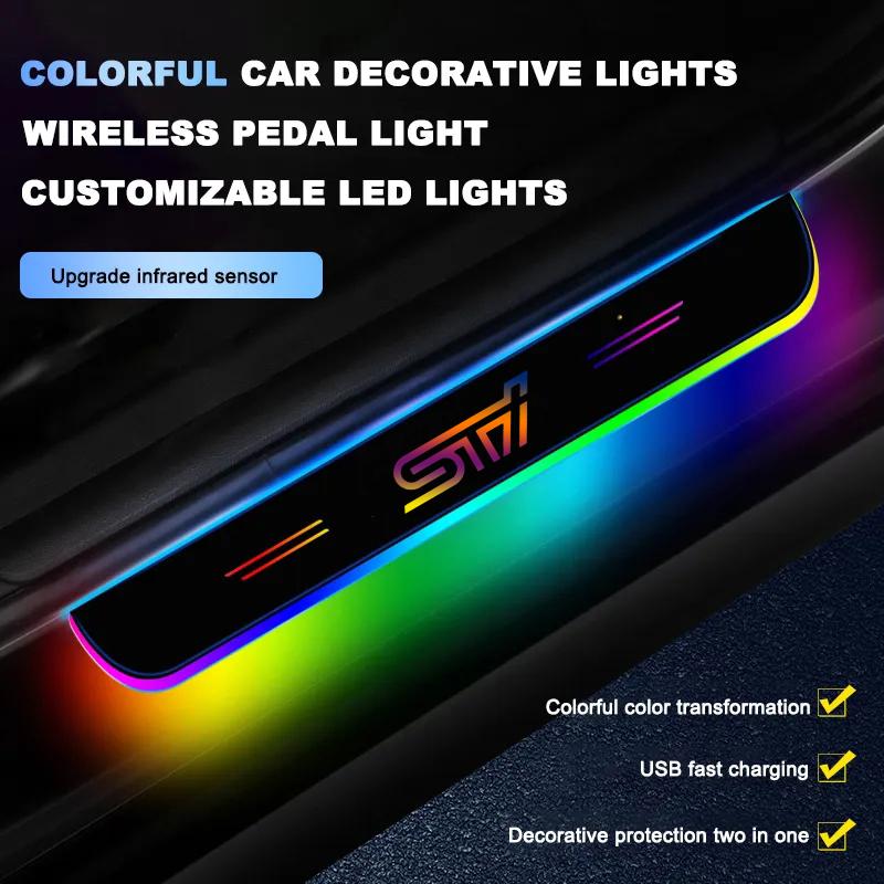 LED Wireless Welcome Pedal Car Scuff Plate Door Sill Light For Subaru STI OUTBACK wvr BRZ XV Impreza d Forester Legacy Ascent