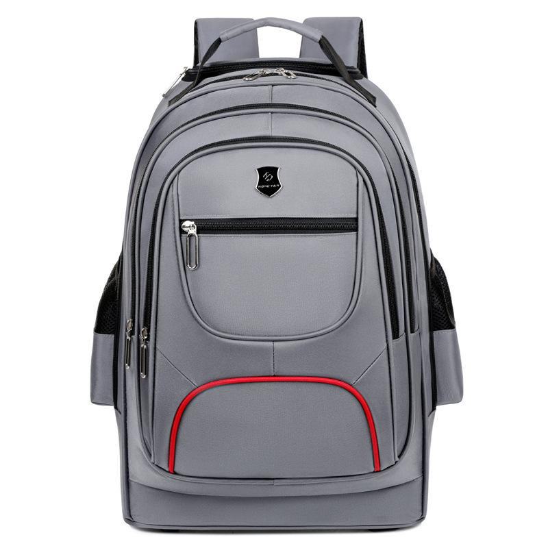 Стильная многофункциональная сумка на колесиках: Модный деловой рюкзак большой вместимости с универсальной цветовой гаммой для путешествий и компьютеров