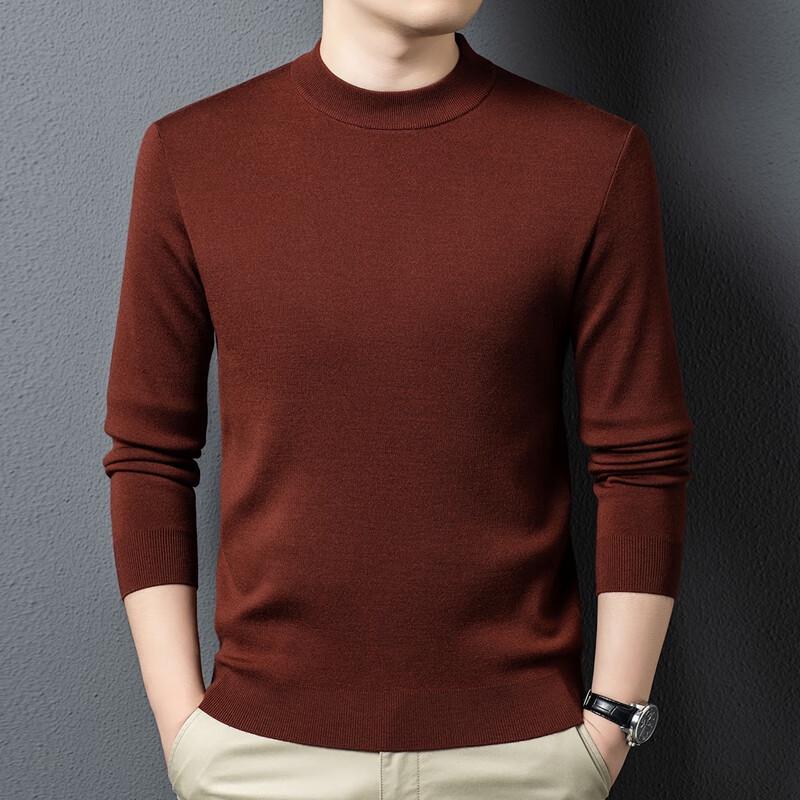 Yiliteng Men's 100% Wool Round Neck Sweater