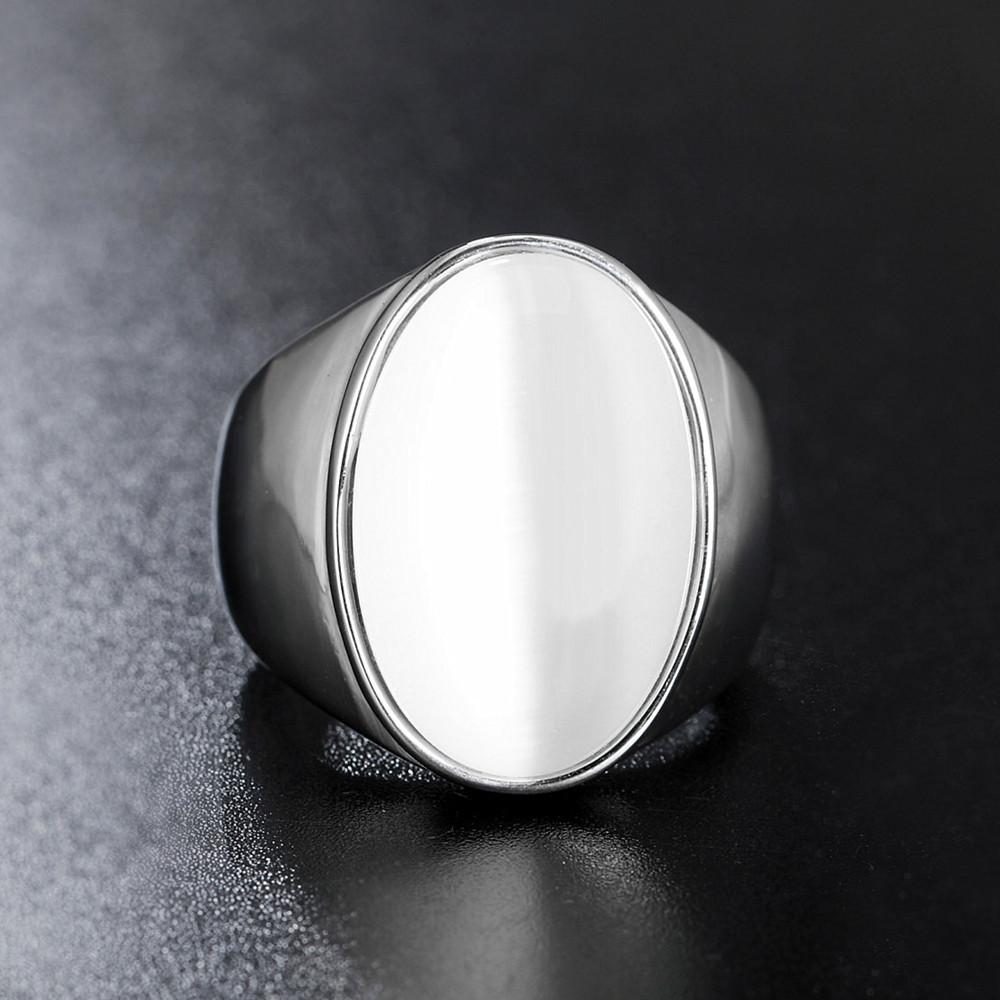 Стильное и минималистское ретро-овальное кольцо из титановой стали с драгоценным камнем «кошачий глаз» для мужчин и женщин
