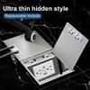 Rust-proof Flip Floor Socket Single Row 3-Pin & 2-Pin Socket Ultra Thin Hidden Style Replaceable Module Power Socket
