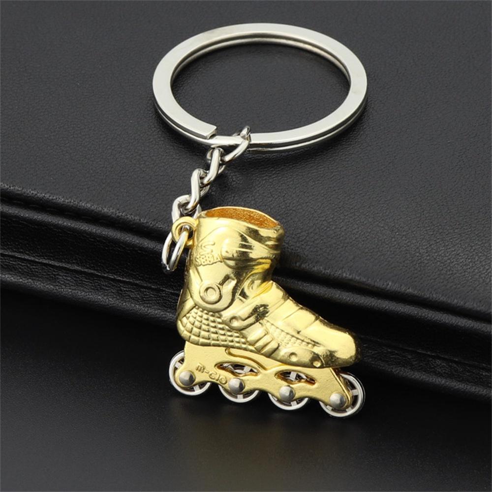 New Exquisite Simulation Skates keychain Charms Stainless Steel Key Ring Bag Ornaments Skating Lovers Souvenirs Accessories