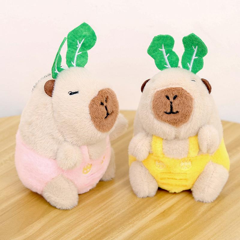 Capybara Plush Keychain Cute Bag Pendant Creative Fluffy Animals Keyring Kawaii Stuffed Doll Keychains Birthday Gift