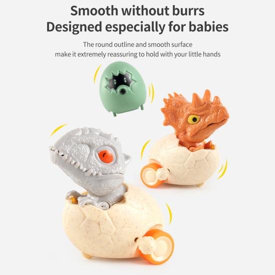 Заводная игрушка Яйцо динозавра Подвижный рот Заводная игрушка Дино с 3 магнитными яйцами Инерционный привод Малыши Мультяшная машинка-динозавр