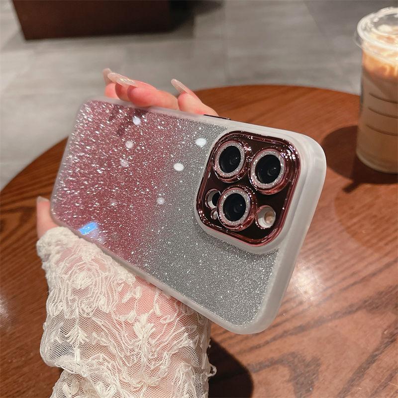 Роскошный блестящий чехол для телефона с градиентом для Iphone 14 13 12 11 Pro Max 14 Plus 14pro 11, противоударный защитный бампер, прозрачный чехол