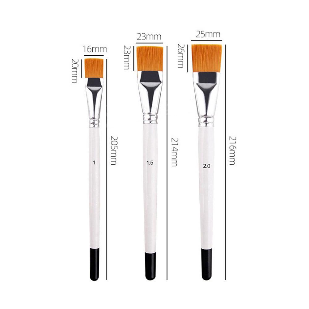 3 шт./набор кистей для масляной живописи с большой плоской головкой, 3 цвета, короткий стержень, набор из нейлоновых ворсовых кистей для акварели, студенческие принадлежности для акрила