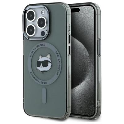 Karl Lagerfeld Klhmp15Lhlschk iPhone 15 Pro 6.1 Черный/Black Жесткий чехол Iml Металлическая голова Choupette Magsafe