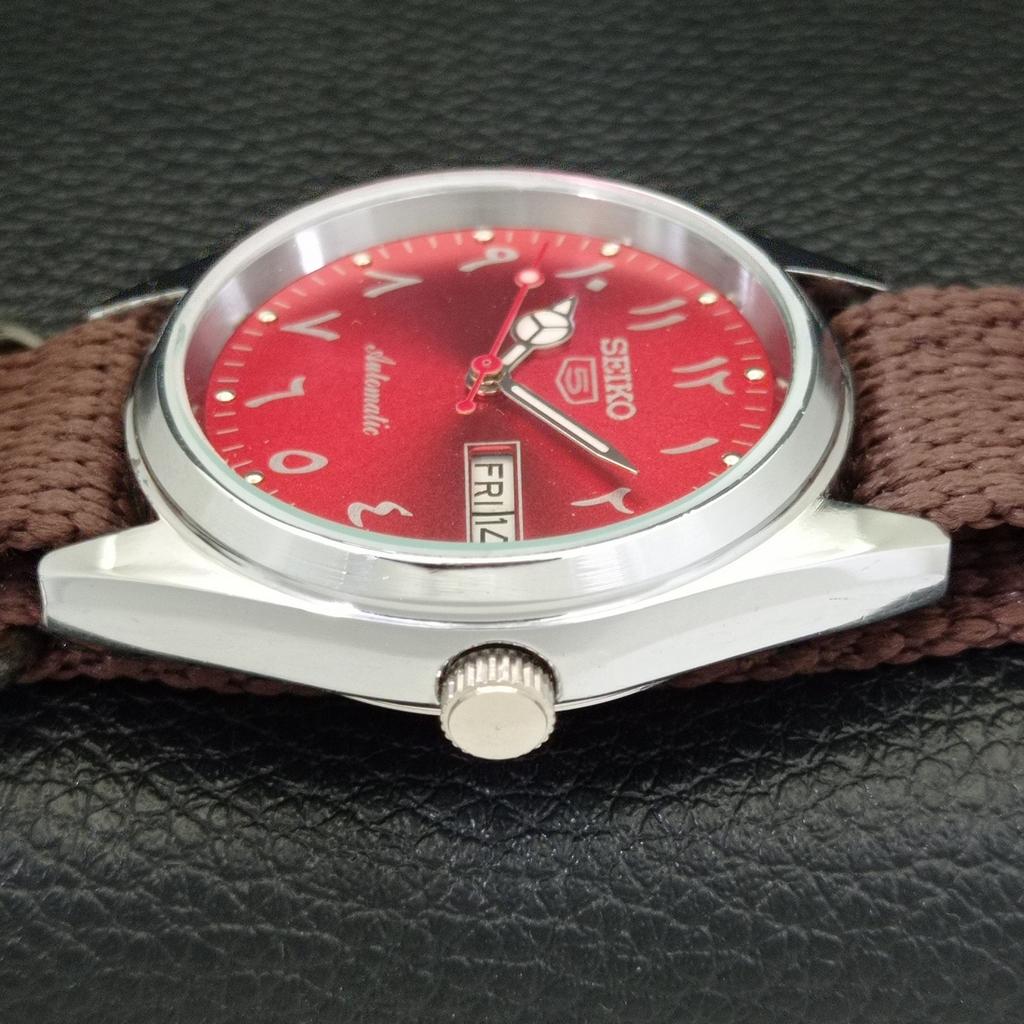 JAPAN VINTAGE REFURBISHED SEIKO 5 AUTOMATIC 6309A MENS RED DIAL WATCH a441267-4 Sk-a441267