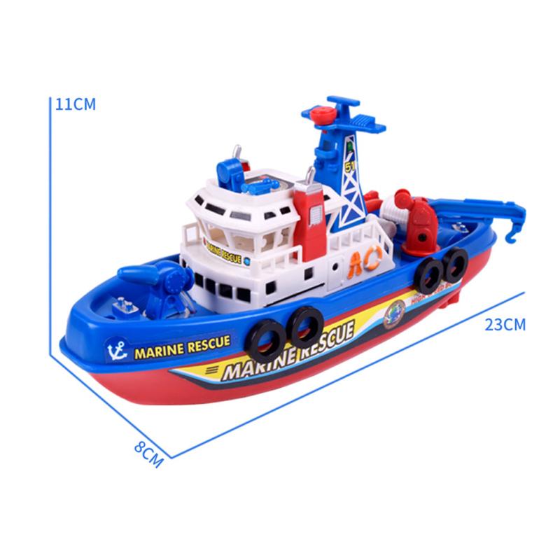 Детская пожарная лодка с музыкой, креативная электрическая лодка-распылитель на батарейках, игрушка, подарки на день рождения