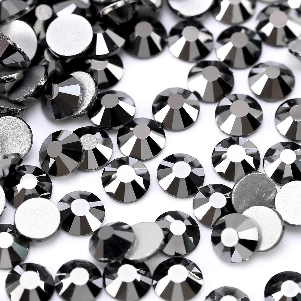 Pujiang Crystal Rhinestone Glass Flat Bottom Diamond Clothing Accessories Round Nail Drill Diy Stud Earrings Bag Sticker Drill