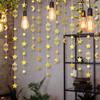 Gold Silver Eid Mubarak Banners DIY Paper Pull Flag Star Moon Lantern Glitter Paper Ceiling Hanging Hang Garland