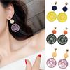 Creative Women Long Round Hollow Circle Dangle Earrings Club Party Jewelry