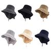 Korean Style Wide Brim Sun Hat Solid Color Women Bucket Hat Fashion Sun Protection Hat  Outdoor