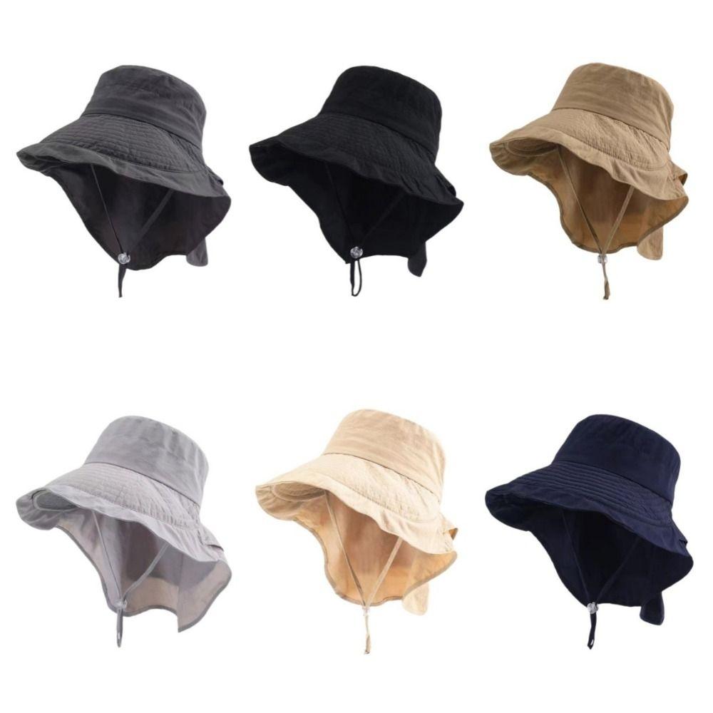 Korean Style Wide Brim Sun Hat Solid Color Women Bucket Hat Fashion Sun Protection Hat  Outdoor