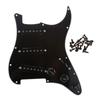 Musiclily Basic 11 Holes SSS Strat Wired Pickguard Equipped with Ceramic Pickup Set for Fender ST Electric Black 3P Guitar,