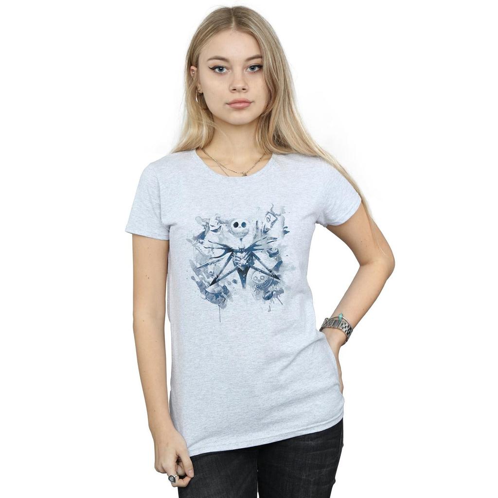 Disney Womens/Ladies Nightmare Before Christmas Paint Spray Carers Cotton T-Shirt